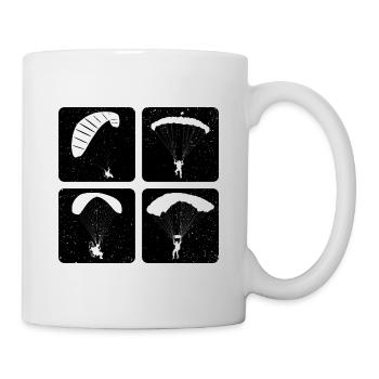 Retro Graphic Paragliding Paraglider Parachute Sky - Tasse - Weiß - Rechts