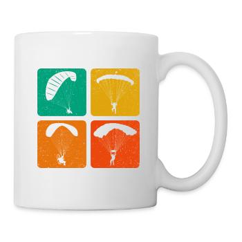 Retro Graphic Paragliding Paraglider Parachute Sky - Tasse - Weiß - Rechts