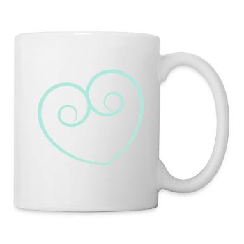 HERZ. HERZ. HEILIGER VALENTIN. LIEBE. LIEBE. HERZ - Tasse - Weiß - Rechts