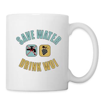 Woi Muss Soi Drink Pfälzer Wein Schorle Save Water - Tasse - Weiß - Rechts