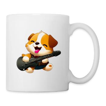 Guitariste de chien - Mug blanc - blanc - Droite