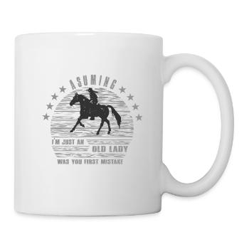 Schönes Reiten Pferde Spruch für Reiter - Tasse - Weiß - Rechts