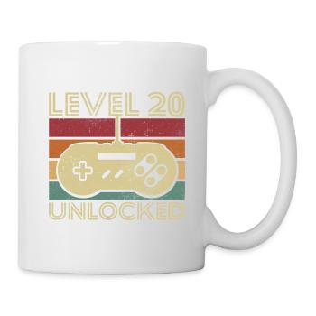 Level 20 unlocked Birthday Gift 20 years - Mug - white - Right