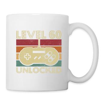 Level 60 freigeschaltet Geburtstagsgeschenk 60 Jahre - Tasse - Weiß - Rechts