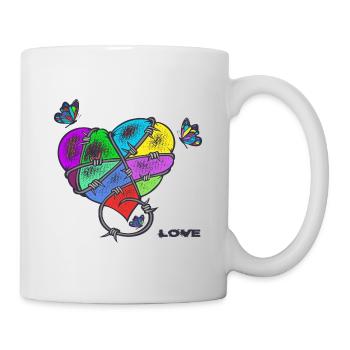 L’amour, le cœur et les papillons - Mug blanc - blanc - Droite