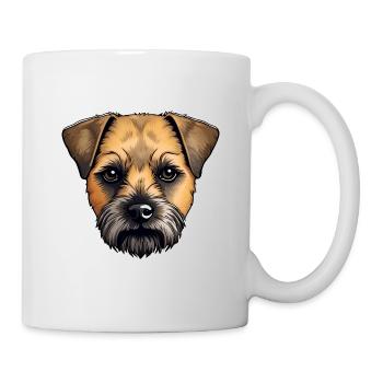 Border Terrier Hund - Illustration - Tasse - Weiß - Rechts