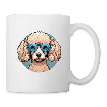 Caniche avec lunettes de soleil - Mug blanc - blanc - Droite