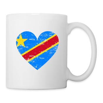 Demokratische Republik Kongo Flaggenherz - Tasse - Weiß - Rechts