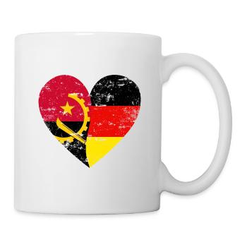 Angola Deutschland Flaggenherz - Tasse - Weiß - Rechts