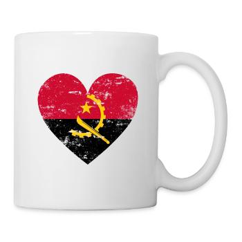 Angola Flaggenherz - Tasse - Weiß - Rechts