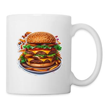 Burger - Tasse - Weiß - Rechts