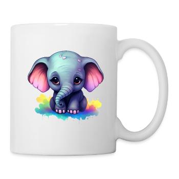 Bébé éléphant cadeau enfants enfants mode coloré - Mug blanc - blanc - Droite