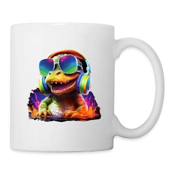 Cool Baby Crocodile with Headset Gift Crocodile - Mug - white - Right