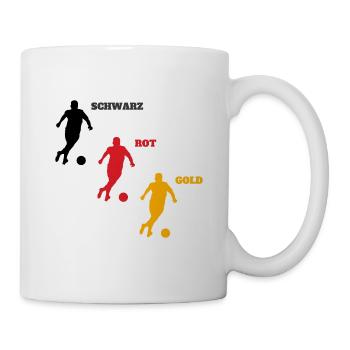 Schwarz Rot Gold Fußball Deutschland EM 2024 - Tasse - Weiß - Rechts