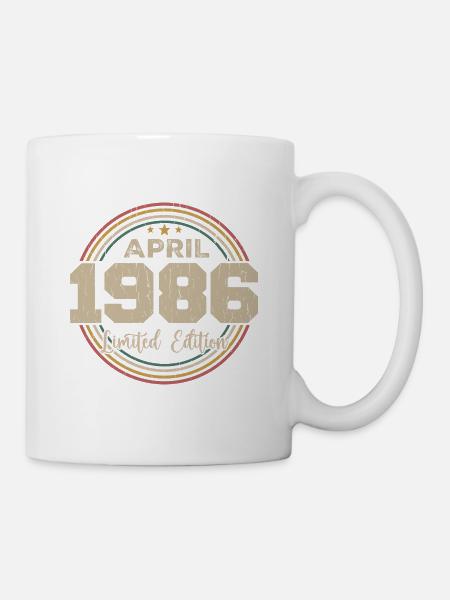 Avril 1986 Cadeau D'anniversaire Avril 1986 Retro - Mug blanc - blanc