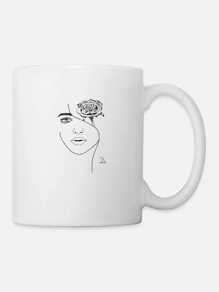 Blühendes Gesicht - Tasse - Weiß
