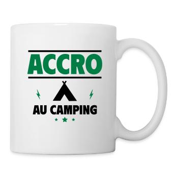 accro au camping - Mug blanc - blanc - Droite