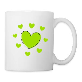 green heart green gift valentine's day - Mug - white - Right