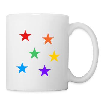 Sterne Regenbogen LGBTQ subtile Gay Pride - Tasse - Weiß - Rechts