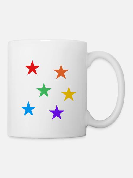 Sterne Regenbogen LGBTQ subtile Gay Pride - Tasse - Weiß