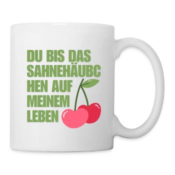 Lustige Valentinstag-Sprüche mit Kirsche drauf - Tasse - Weiß - Rechts