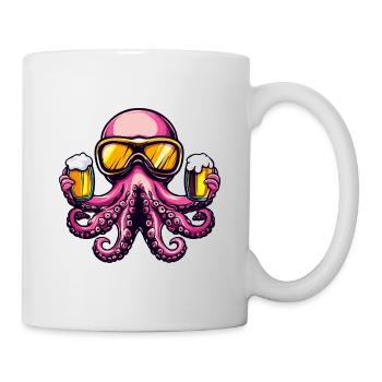 Octopus Après-ski Bière Bande dessinée - Mug blanc - blanc - Droite