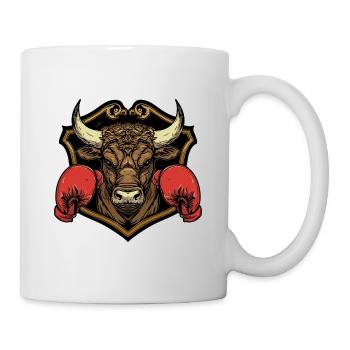 Bulle Stier Boxer MMA Logo - Tasse - Weiß - Rechts
