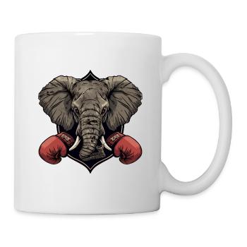 Elefant Boxer MMA Logo - Tasse - Weiß - Rechts