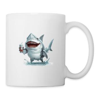 Bière de requin drôle - Mug blanc - blanc - Droite