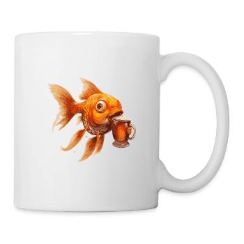 Goldfische Bier Lustig - Tasse - Weiß - Rechts