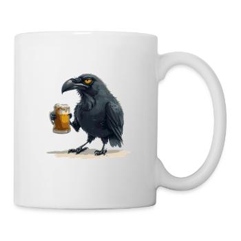 Raven Crow Bière Drôle - Mug blanc - blanc - Droite