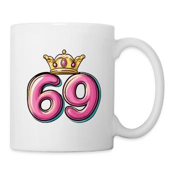 69 Zahl Krone - Tasse - Weiß - Rechts