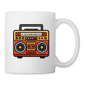 Retro-Boombox-Pop-Art - Tasse - Weiß - Rechts