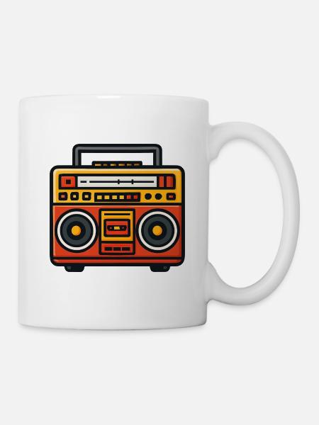 Retro-Boombox-Pop-Art - Tasse - Weiß