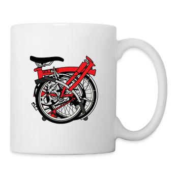 Brompton Bicycle ready to be transported. - Mug - white - Right
