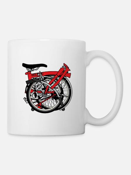Brompton Bicycle ready to be transported. - Mug - white