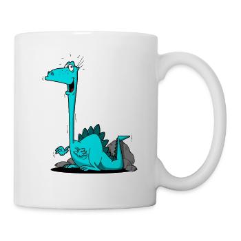 Dino mit Herz - Tasse - Weiß - Rechts
