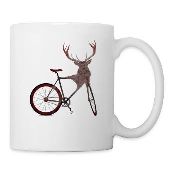 Stag vélo - Mug blanc - blanc - Droite
