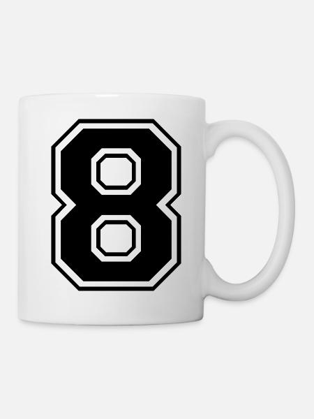 Varsity Number 8 - Mug - white