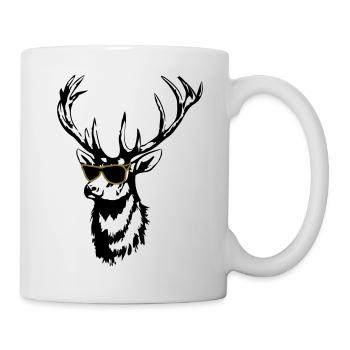 Après-ski - Hirsch - Apres ski - Pistenhirsch - Tasse - Weiß - Rechts