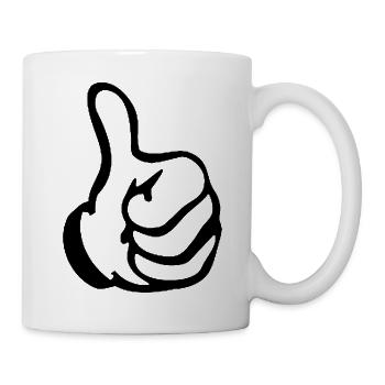 Daumen Hoch - Tasse - Weiß - Rechts
