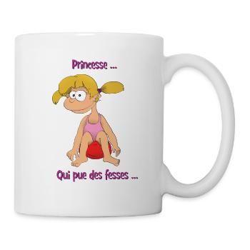 princesse pue des fesses - Mug blanc - blanc - Droite