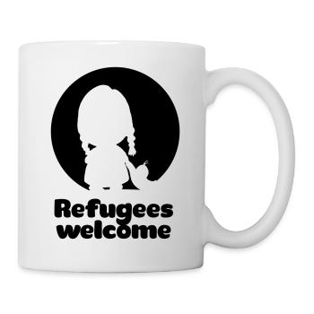 Refugees welcome - Tasse - Weiß - Rechts