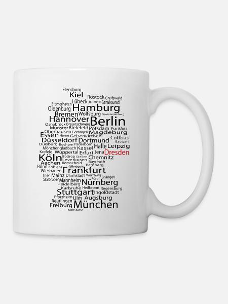 Dresden wordcloud - Tasse - Weiß