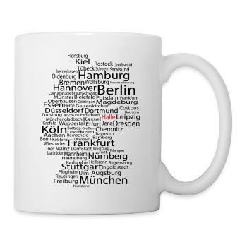 Halle an der Saale wordcloud - Tasse - Weiß - Rechts