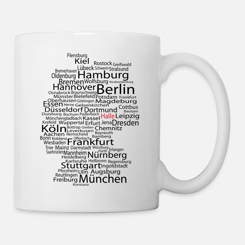Halle an der Saale wordcloud - Tasse - Weiß
