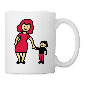 Mutter / Oma + Kind 3 - Tasse - Weiß - Rechts