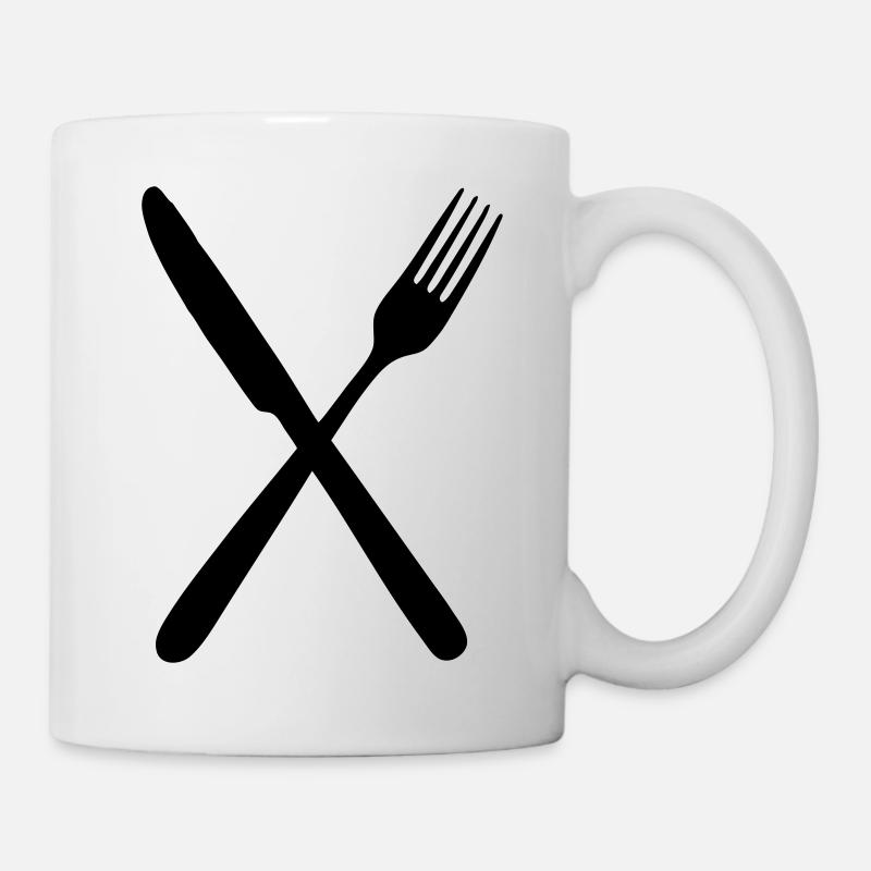 Fork and knife - Mug - white