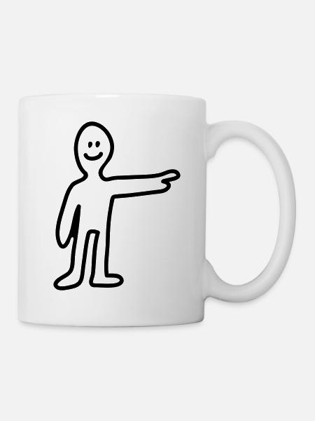 Zeigen - Line - Tasse - Weiß