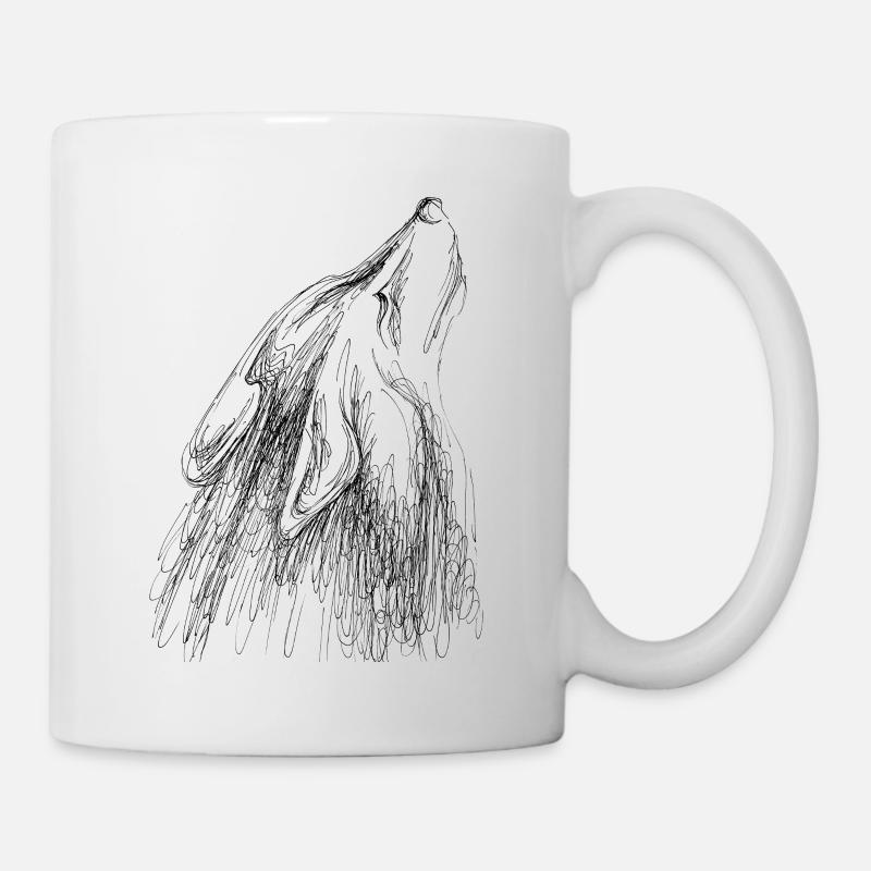 Heulender Wolf - Tasse - Weiß